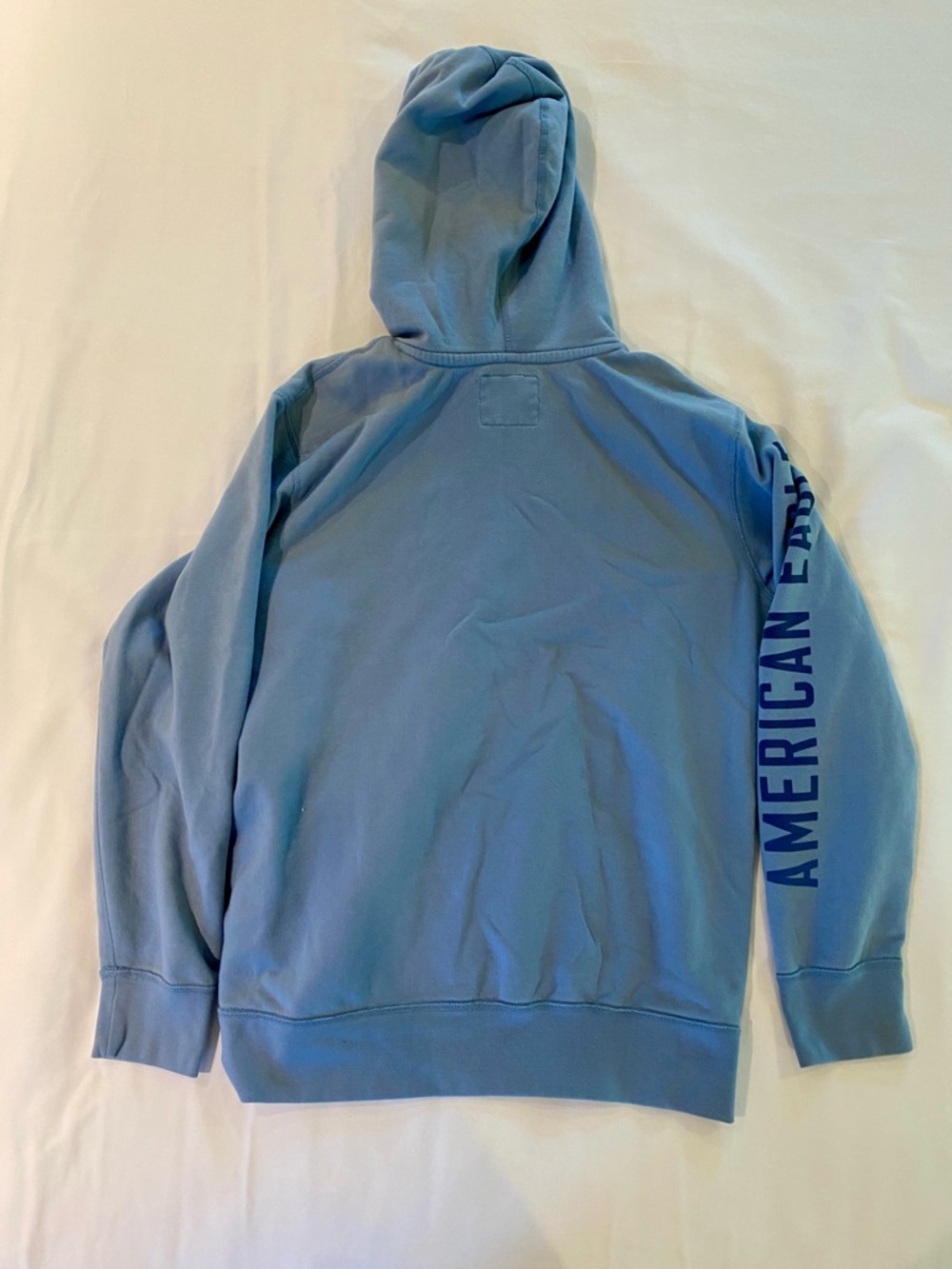 American Eagle Light Blue Hooded Pullover Sweatshirt - Picture 4 of 4